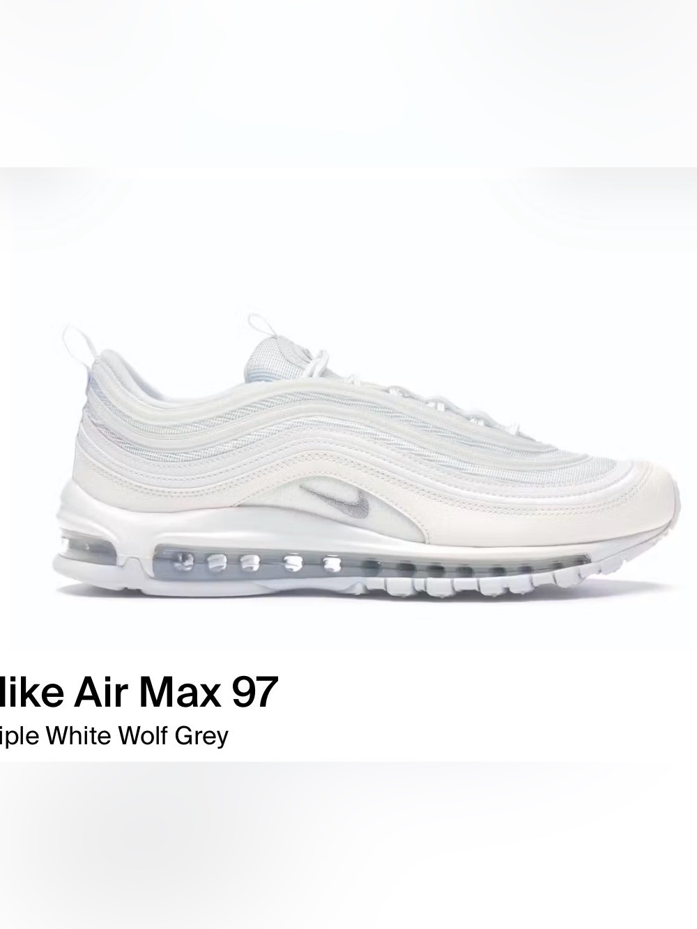 Nike Air Max 97 Men's White with Light Gray Accents